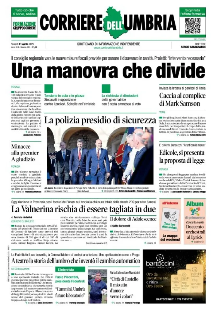 Prima-pagina-corriere umbria-del-2025-04-11